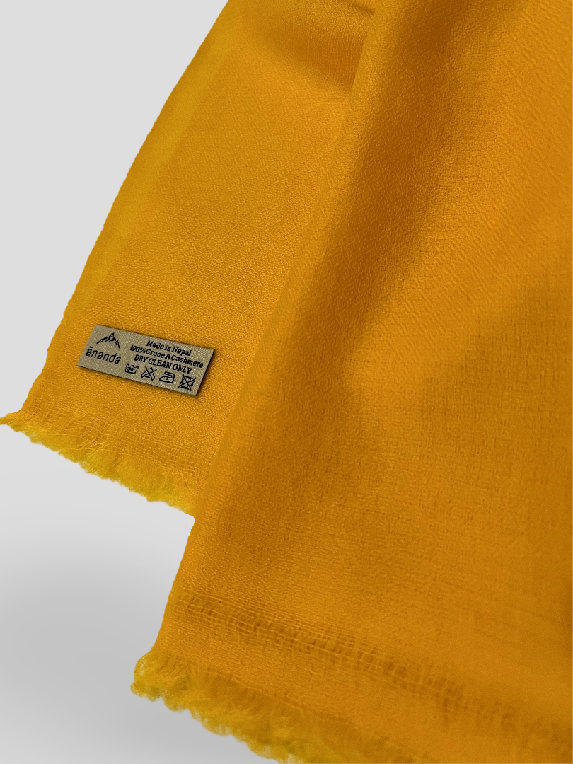 Finest Cashmere Stole  - Deep Saffron